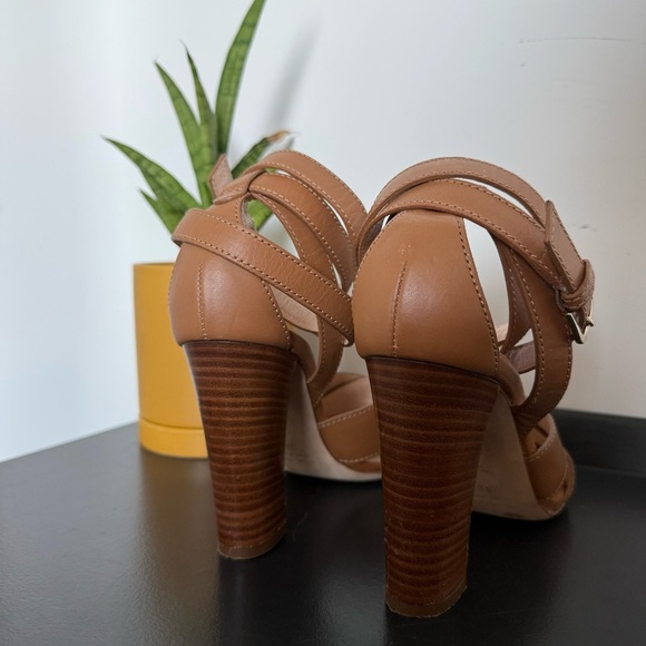 Club Monaco tan leather Valencia strappy platform heel sandals - 36.5 (US 6.5) - Picture 8 of 8